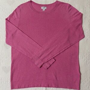 J CREW 100% Cotton Teddie Crewneck Sweater in Vibrant Pink - Size XL